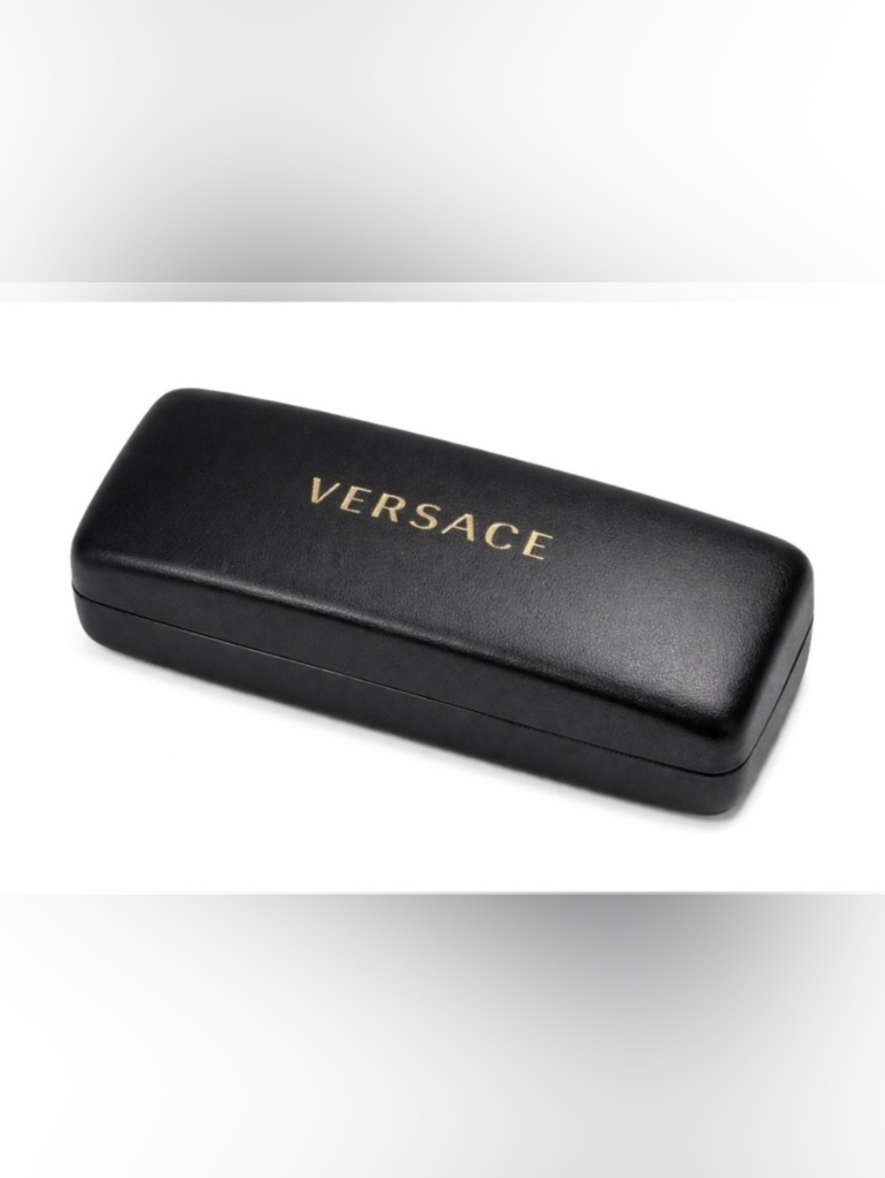 Versace Eyeglass Case Hard Shell Black Gold Logo Sunglasses Case